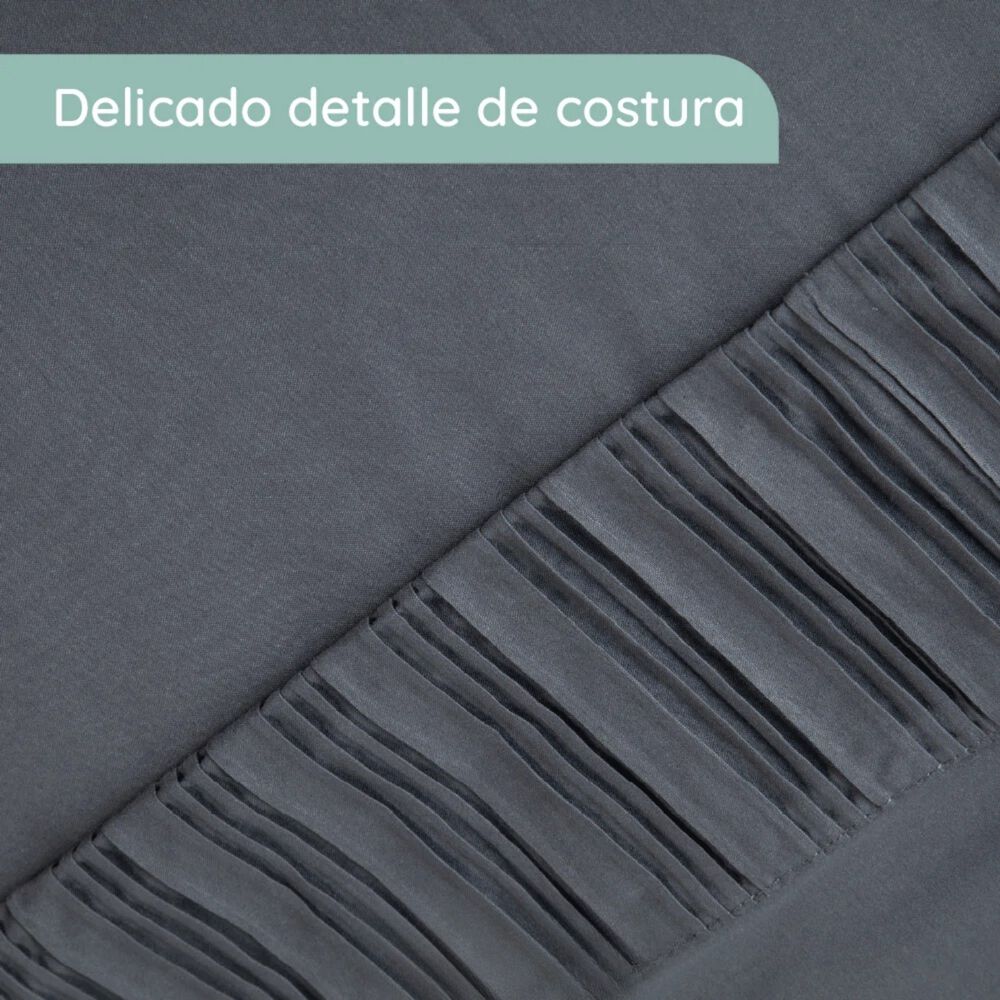 Sabanas Colchón Super King Microfibra 300 Hilos Gris Oscuro image number 4.0