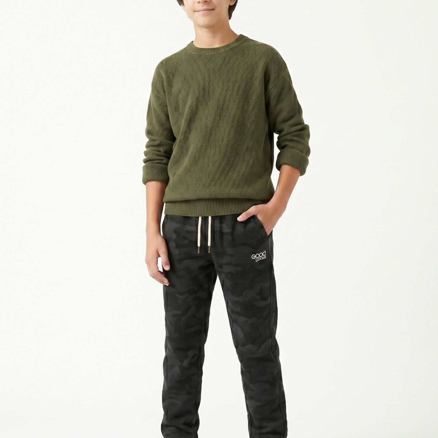 Pantalon De Buzo Jogger Camuflado Militar Para Ni&ntilde;o image number 0.0