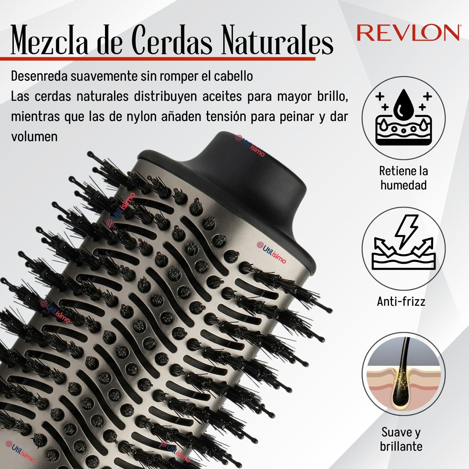 Cepillo Secador Alisador De Cabello One Step Revlon 800w Titanium image number 6.0