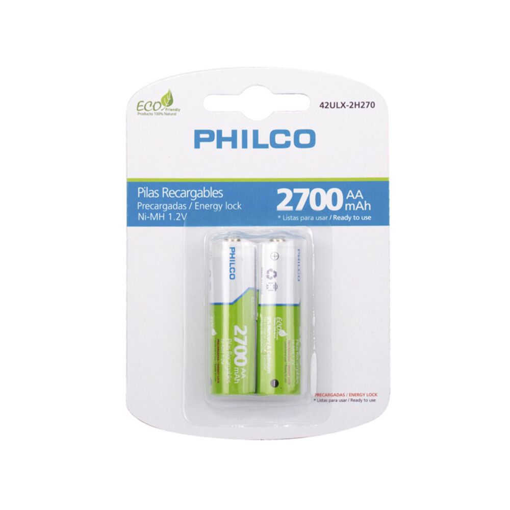 Pack 2 Pilas Recargables Aa 2700mah image number 1.0