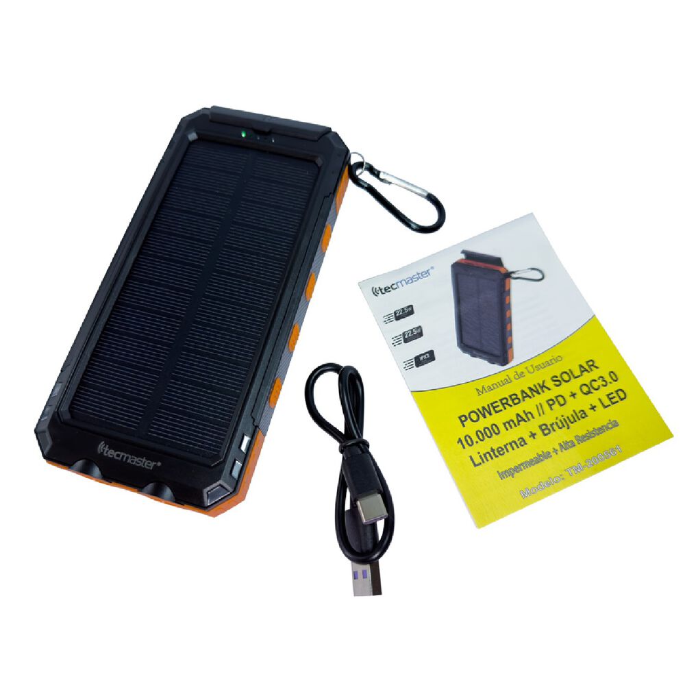 Batería Portátil Powerbank 10000 Mah Usb 3 Puertos Solar image number 3.0