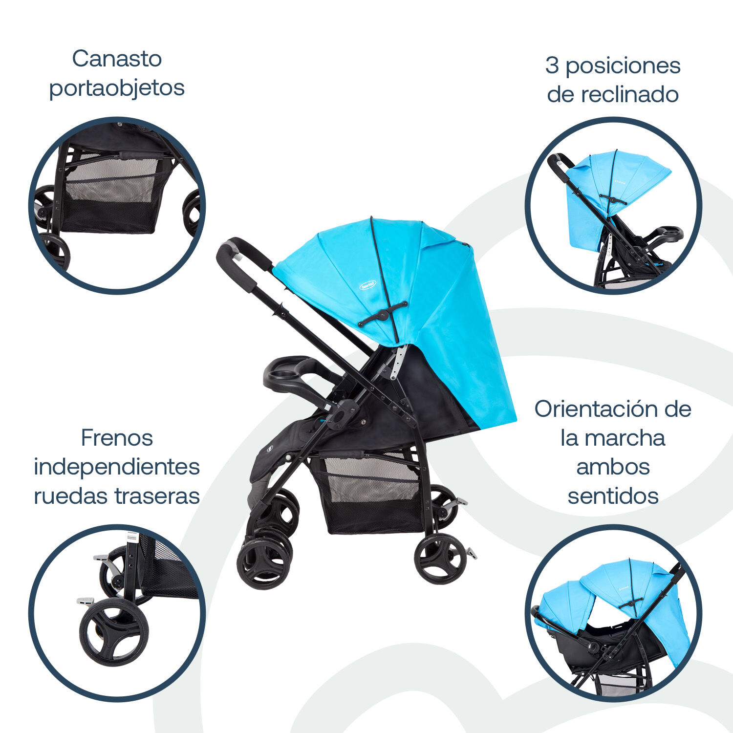 Coche Travel System Go Lite Azul image number 3.0
