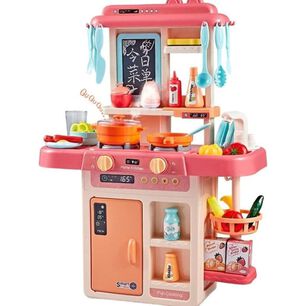 Juguete Set Cocina 42 Piezas Luz Sonido Rosado Infantil 63cm