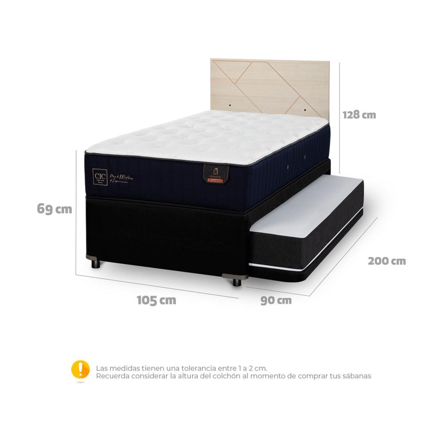 Cama Nido Cic Cama Nido / 1.5 Plazas / Base Funcional + Respaldo image number 2.0