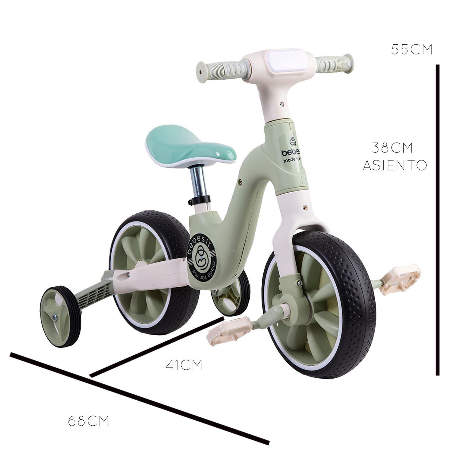 Triciclo Bicicleta Aprendizaje Pedales 2 En 1 Xt05 Verde image number 3.0