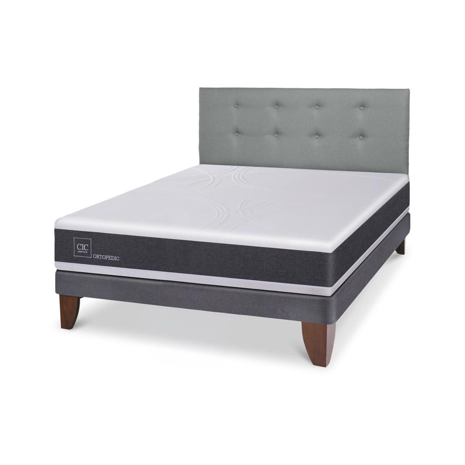 Cama Europea Cic Ortopedic / 2 Plazas / Base Normal + Respaldo image number 2.0
