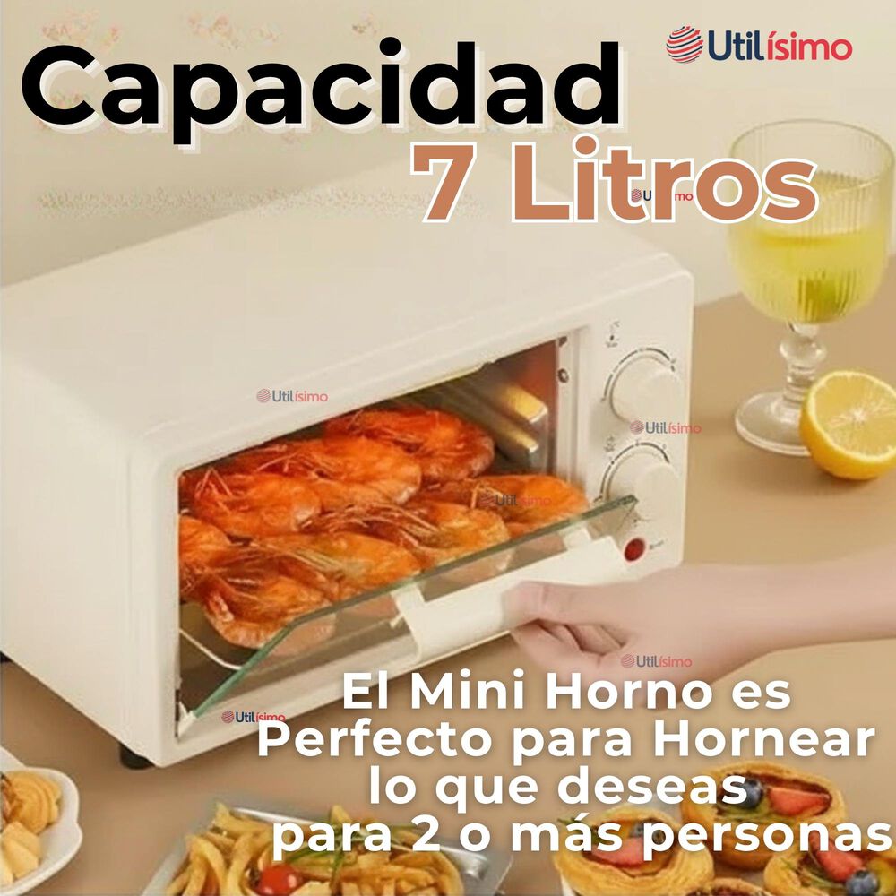 Mini Horno Eléctrico De Mesa 7 Litros Hornear Asar Y Tostar image number 3.0