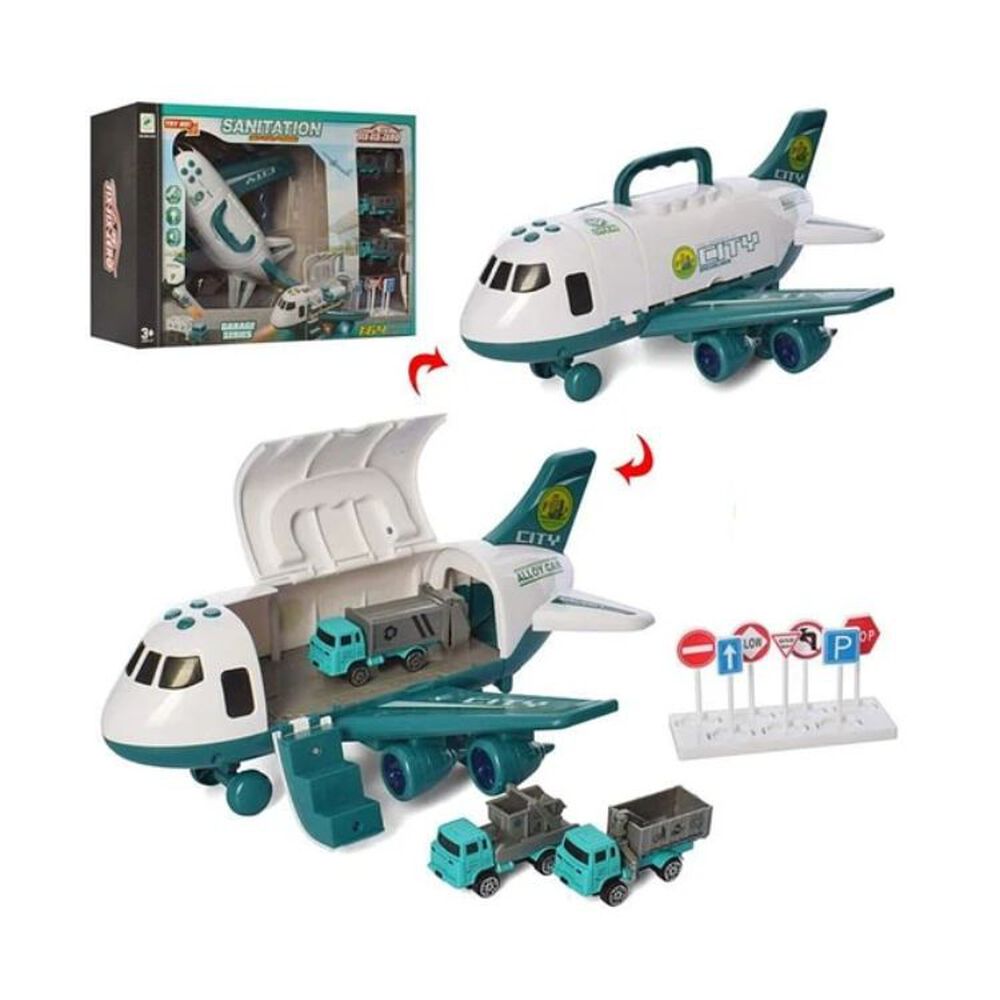 Avion Transportador 3 Coches Metal Con Música Y Luces image number 3.0