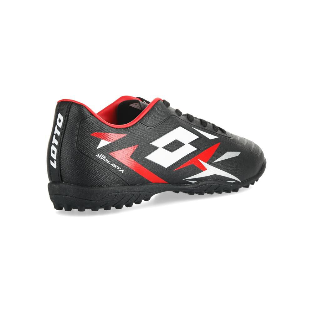Zapatilla Fútbol Hombre Lotto Solista Tf Negro/rojo image number 3.0