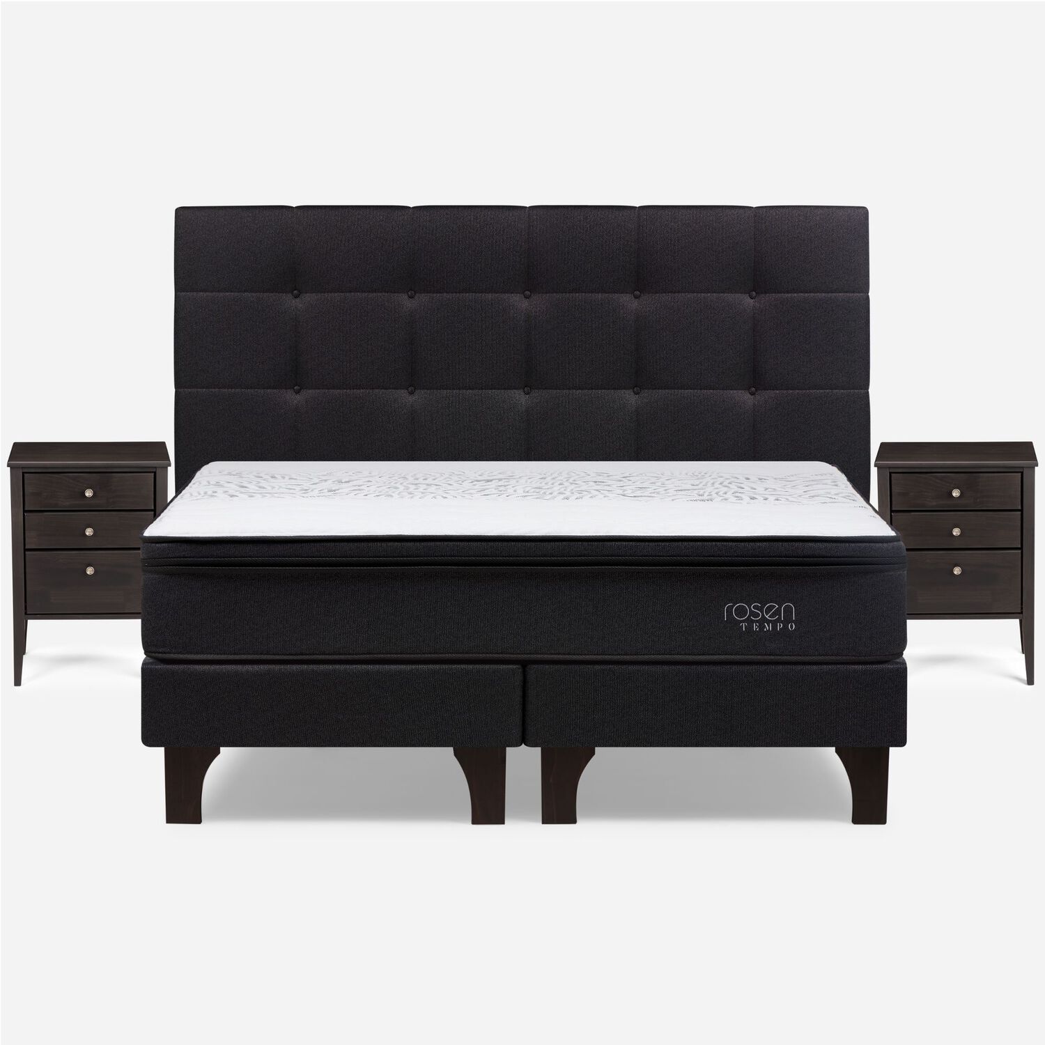 Cama Europea Rosen Tempo + Respaldo Issey / King / Base Dividida + Respaldo image number 0.0