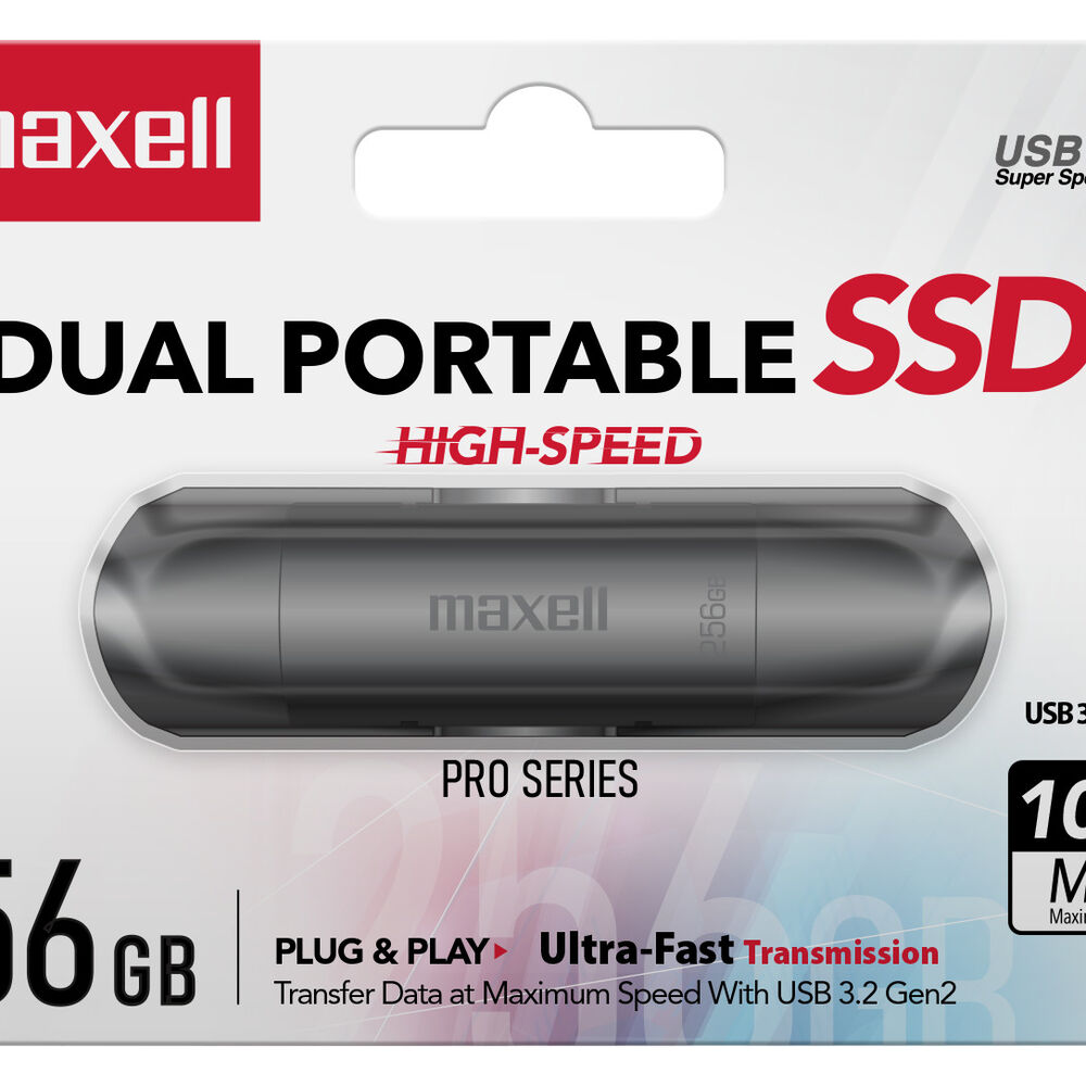 Disco Ssd Externo Maxell 256gb 3.2 Dual Usb-c 1000mb/s image number 2.0