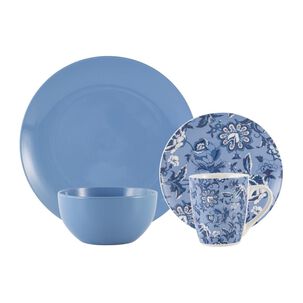 Juego De Vajilla Belle Noite Hortensia / 24 Piezas / 6 Personas