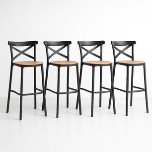 Pack De 4 Taburetes Crossback Danubio - Negros
