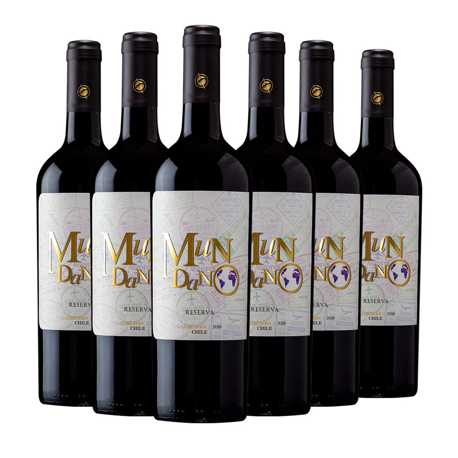 Caja X 6 Vinos Mundano Reserva Carmenere image number 0.0