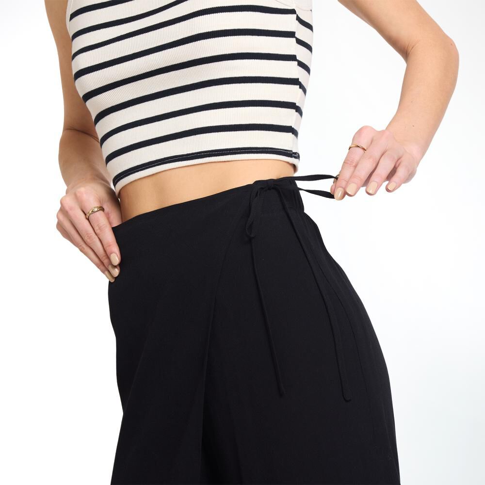 Pantalón Con Capa Y Amarras Tiro Medio Regular Mujer Freedom image number 4.0