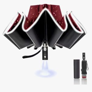 Paraguas Plegable Autom&aacute;tico Inverso Sombrilla Anti Uv Led