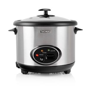 Olla Arrocera El&eacute;ctrica Thomas 1,8 Litros 700w Multiuso Con Vaporera Acero Inoxidable