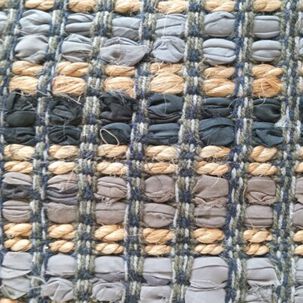 Alfombra De Yute Gris/negro Grande 2,9 X 2,o Mts