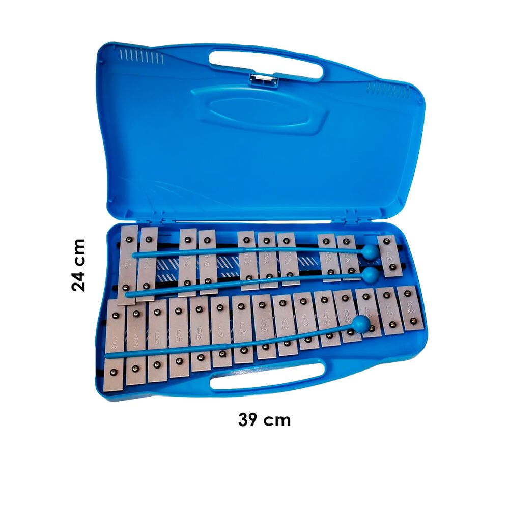 Metal&oacute;fono Crom&aacute;tico25 Tonos Azul All25w +baqueta Adicional image number 3.0