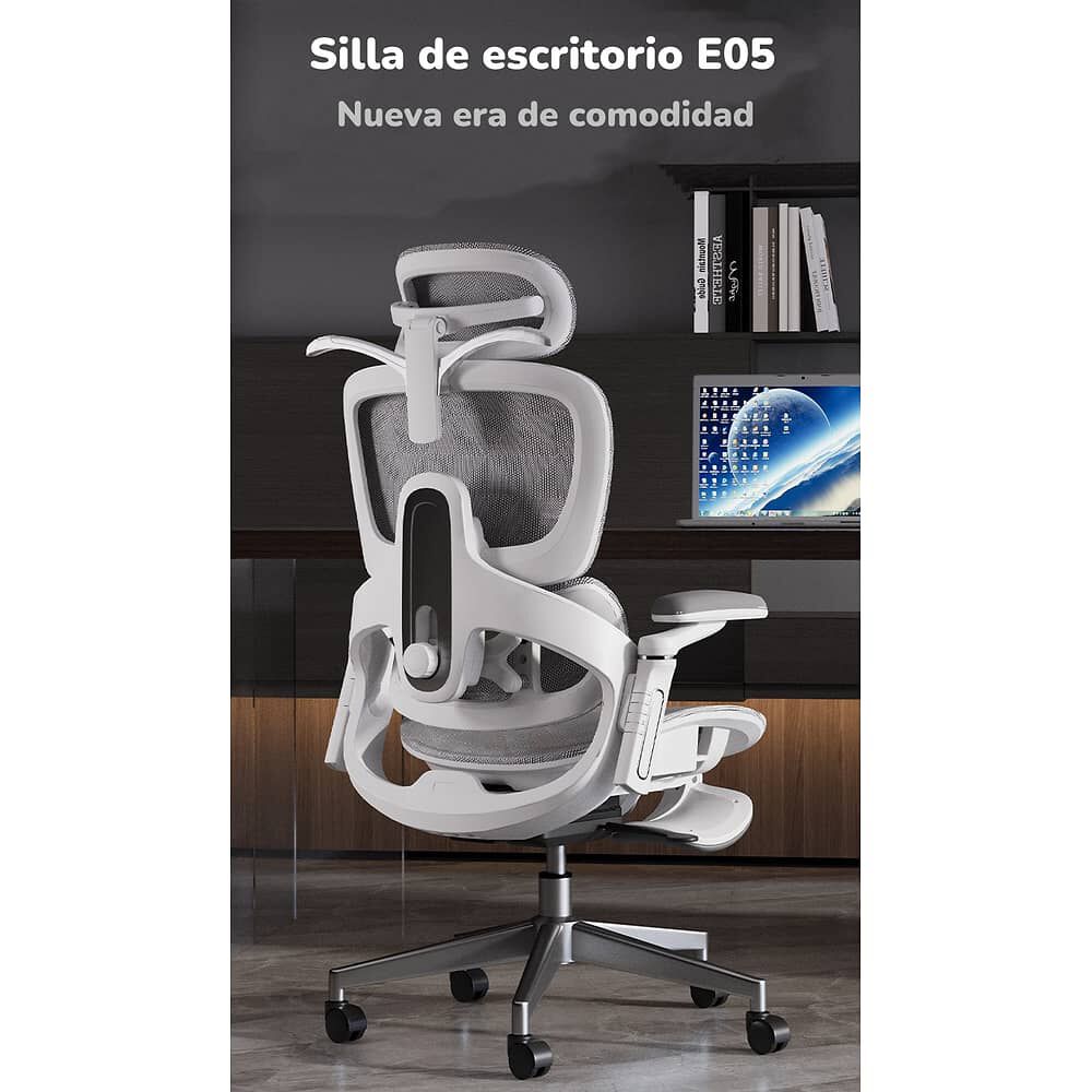 Silla De Escritorio &Uacute;ltra Premium E05 Gris Lubabycas image number 3.0