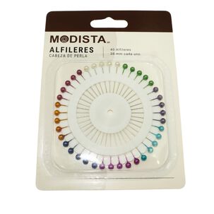 Alfileres Cabeza De Perla 40 Unidades 38mm Modista