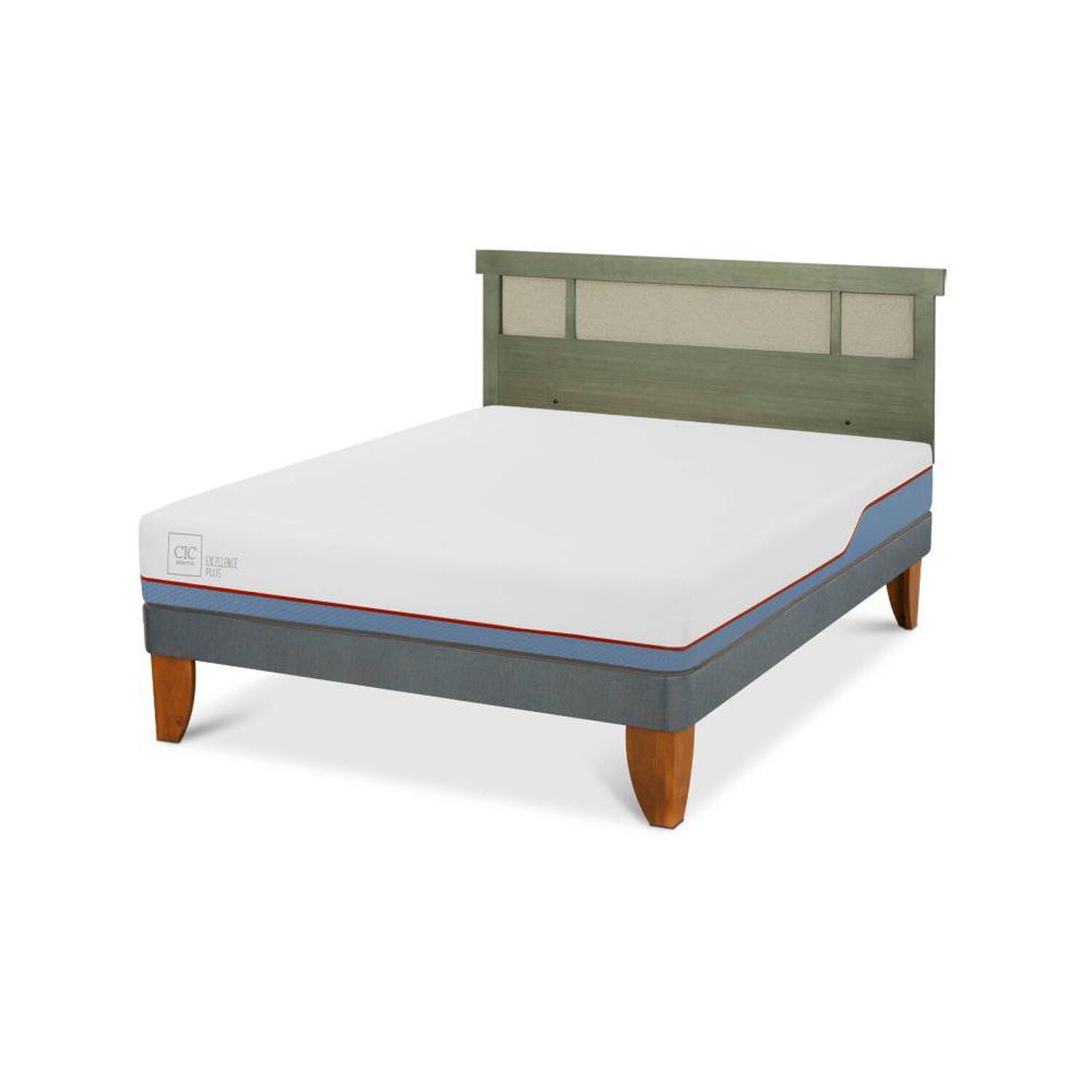 Cama Europea Cic Excellence Plus / 2 Plazas / Base Normal + Respaldo image number 3.0