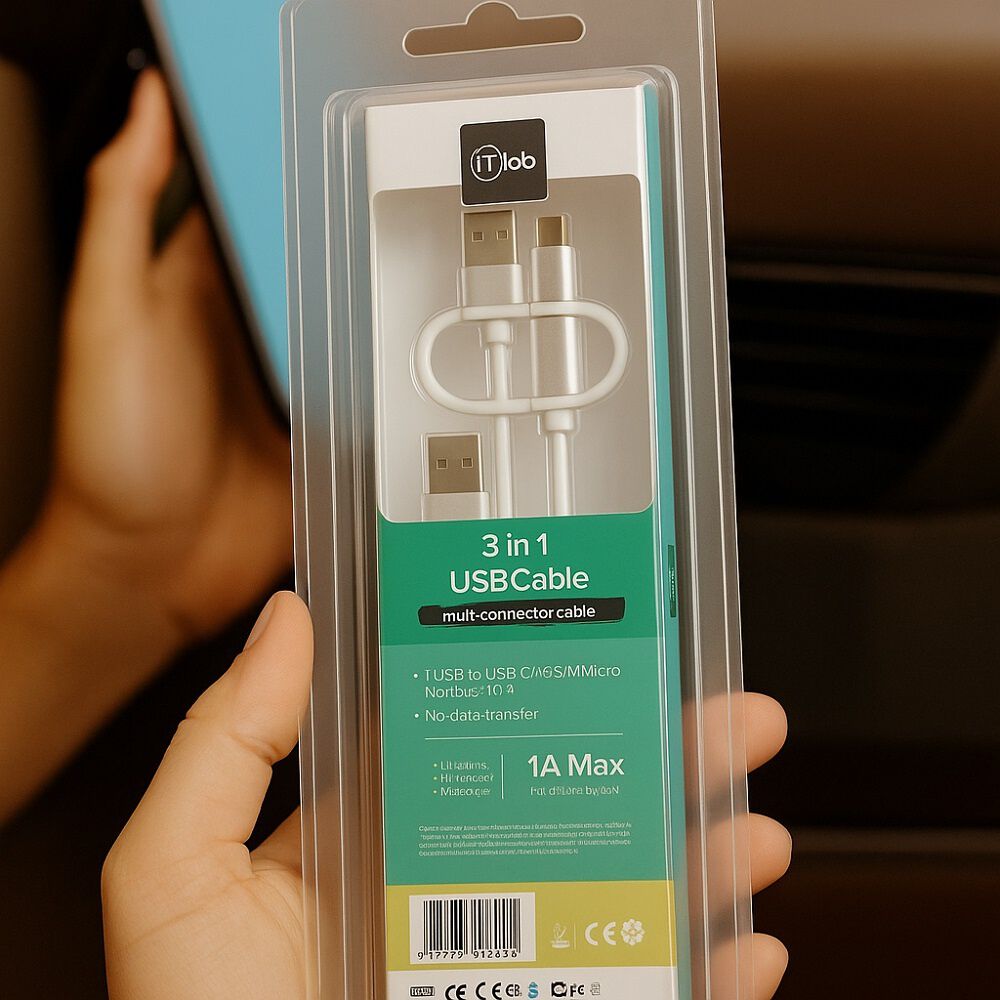 Cable Usb 3 En 1 Mlab Multi Conector 1m Blanco image number 3.0