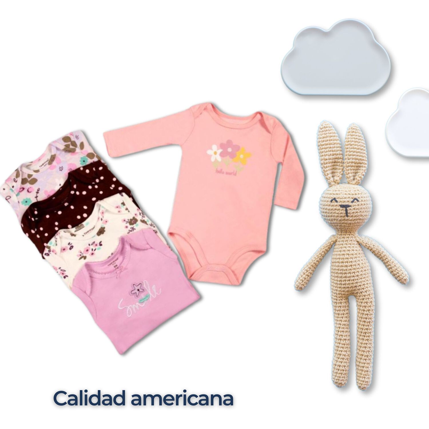 Pack 5 Bodys Ni&ntilde;a Manga Larga Tedmimak 100% Algod&oacute;n Petal & Flowers image number 5.0
