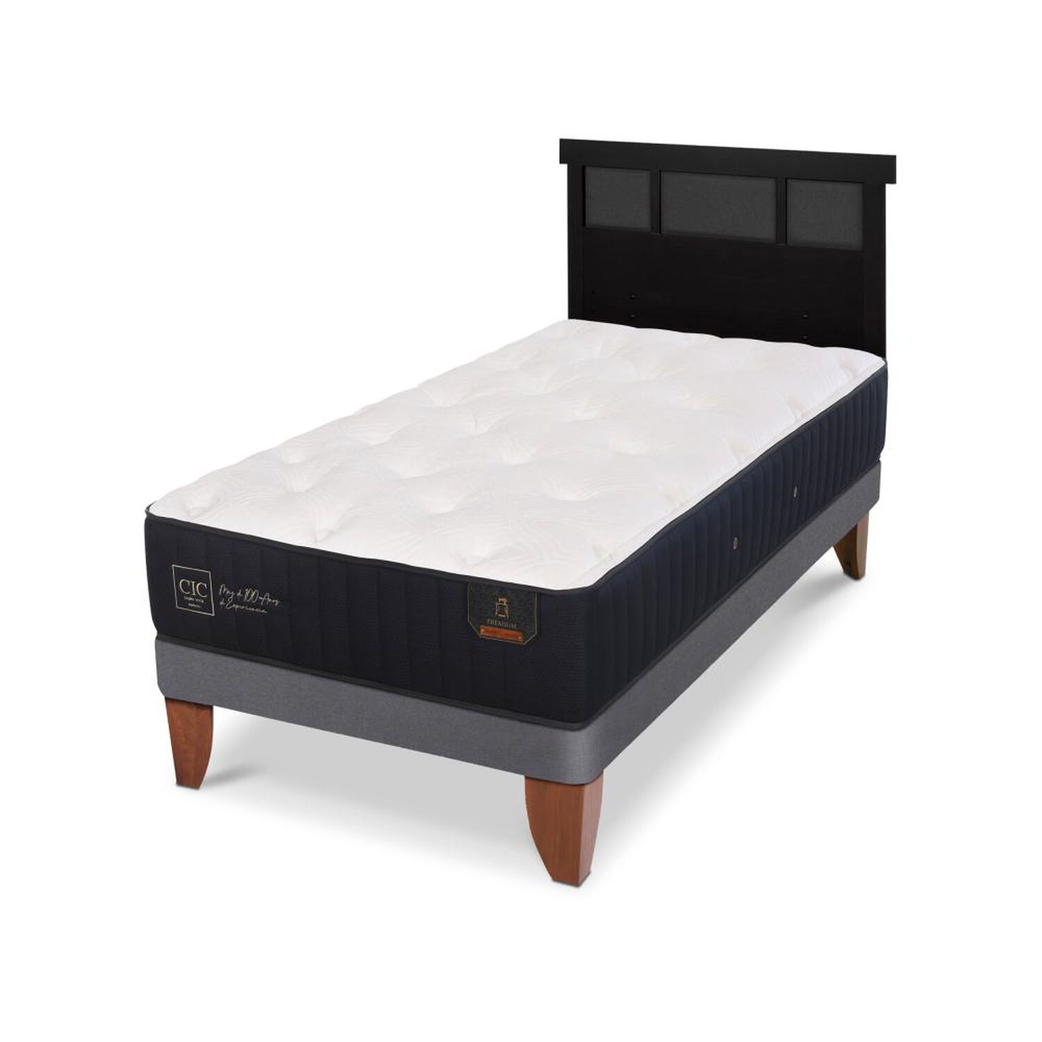 Cama Europea Cic Linea Premium / 1.5 Plazas / Base Normal + Respaldo image number 4.0