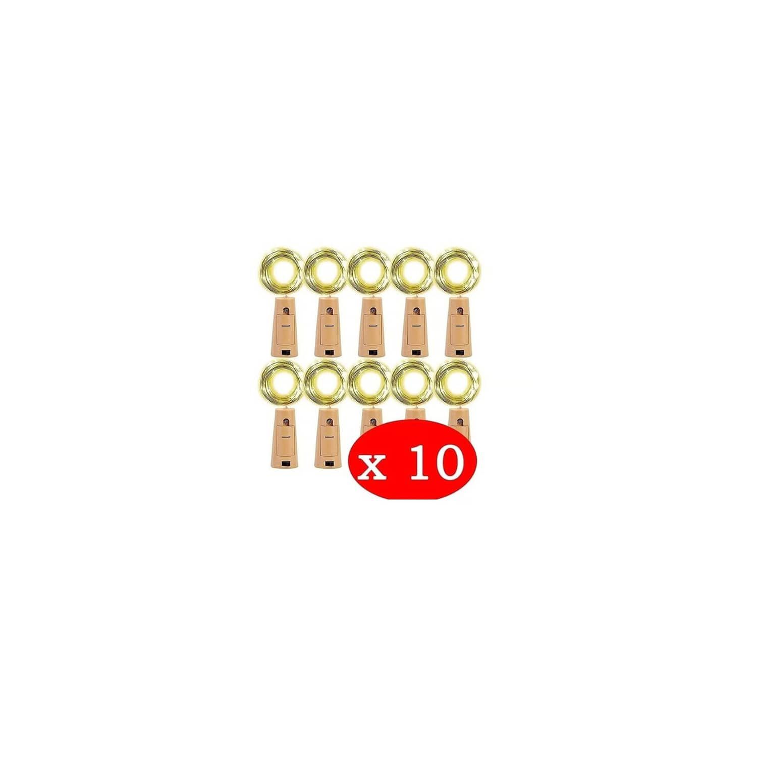 Pack X10 Luces Corcho Alambre Hada Boda Calidos image number 5.0