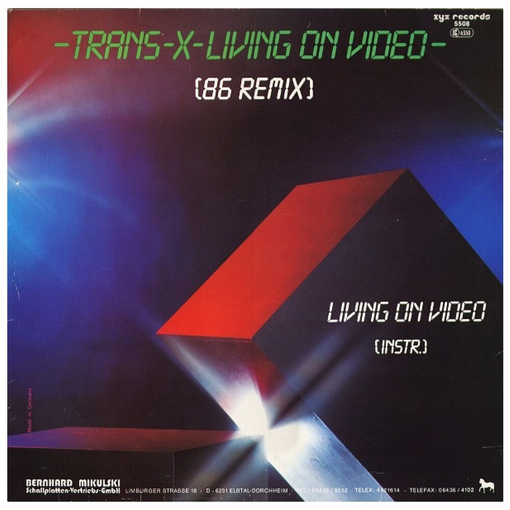 Trans-x - Living On Video (86 Remix) | 12" Maxi Single Vinilo Usado image number 1.0