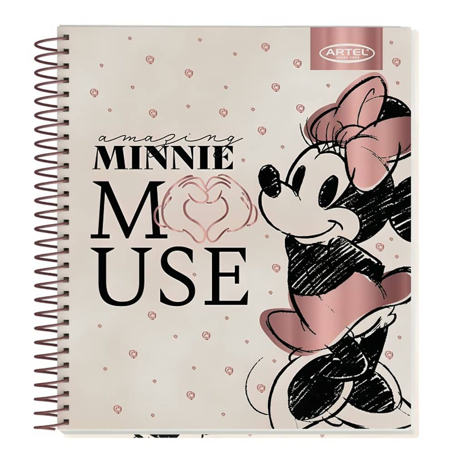 Pack 8pcs Cuadernos Book 120hj Minnie Gold Rose Artel 2930 image number 2.0