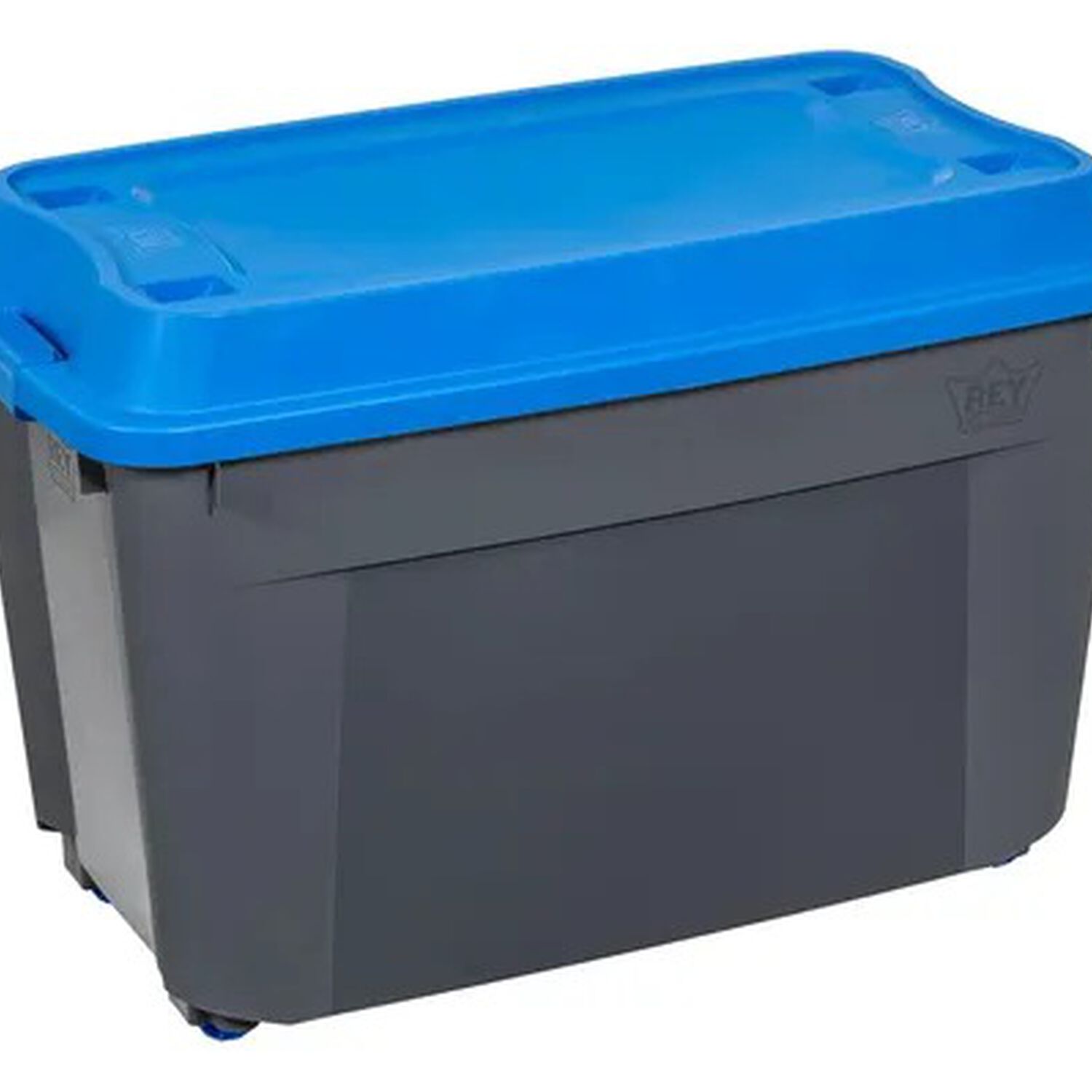 Caja Baul 210 Litros Reyplast Color Gris Tapa Azul image number 2.0