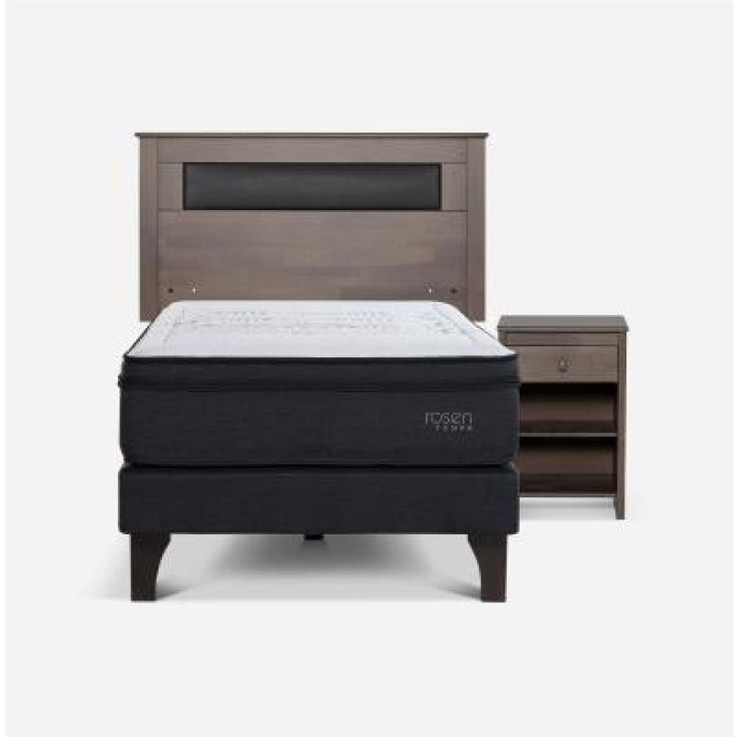 Cama Europea Rosen Tempo / 1.5 Plazas / Base Normal + Set De Maderas image number 6.0