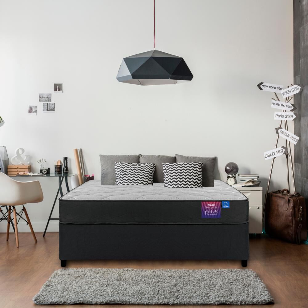 Cama Americana Flex Therapedic Plus / 2 Plazas / Base Dividida + Respaldo image number 5.0