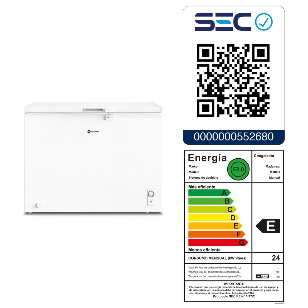Freezer Dual M300d Blanco 290l Horizontal Dual Mademsa image number 7.0