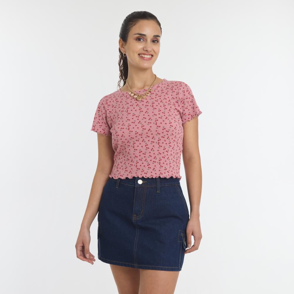 Polera Crop Micro Pint Manga Corta Cuello Redondo Mujer Freedom image number 0.0