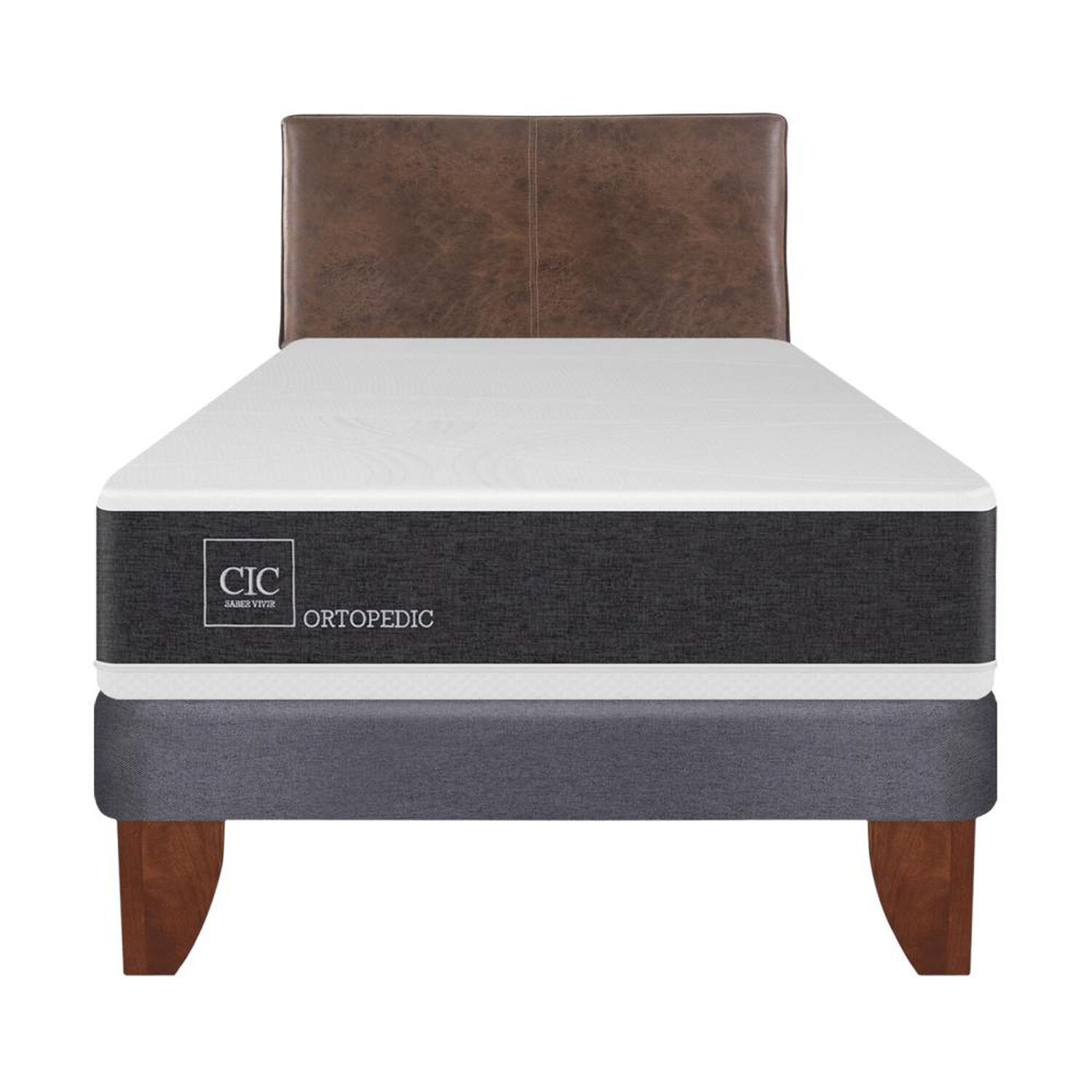 Cama Europea Cic Ortopedic / 1.5 Plazas / Base Normal + Respaldo image number 0.0