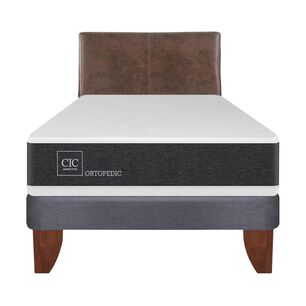 Cama Europea Cic Ortopedic / 1.5 Plazas / Base Normal + Respaldo