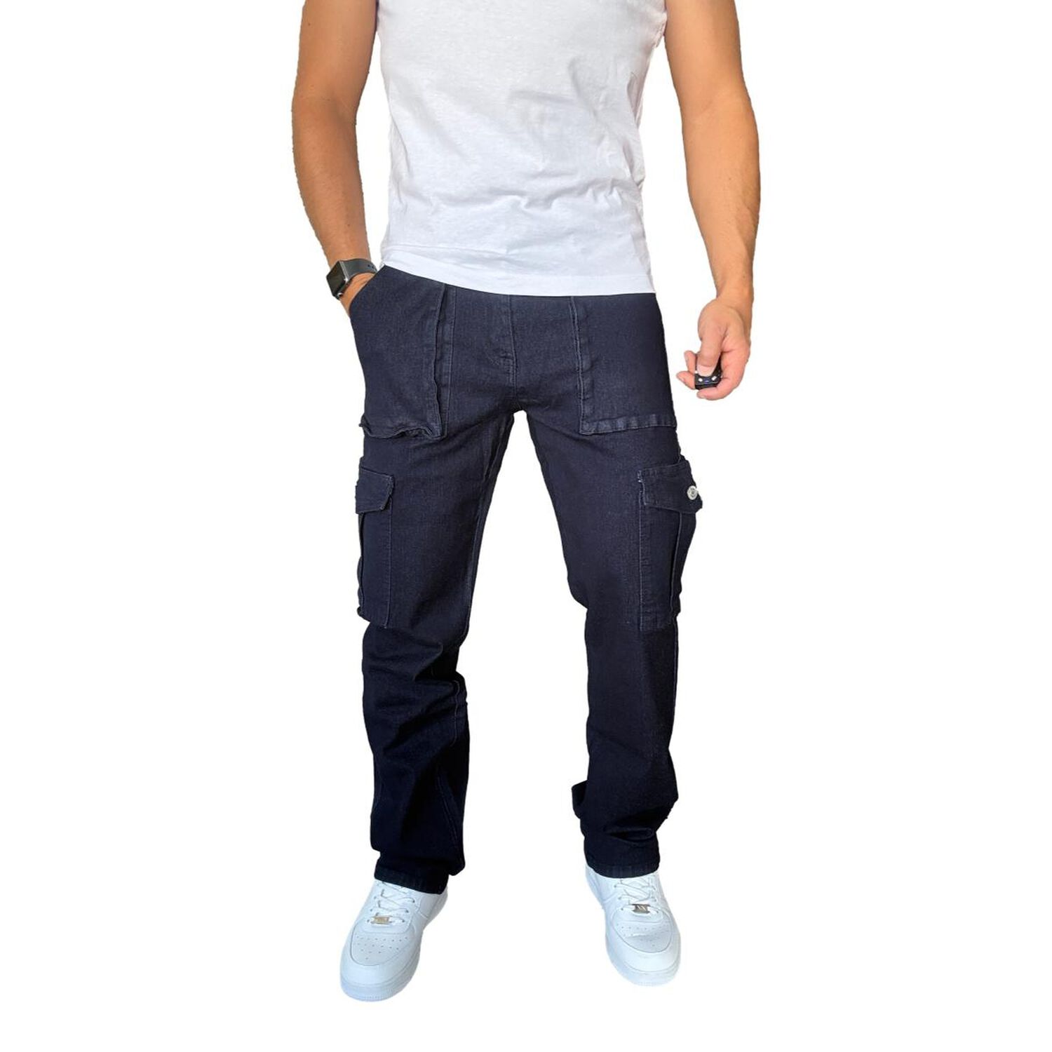 Jeans Cargo Elasticado Straight Fit Recto image number 2.0