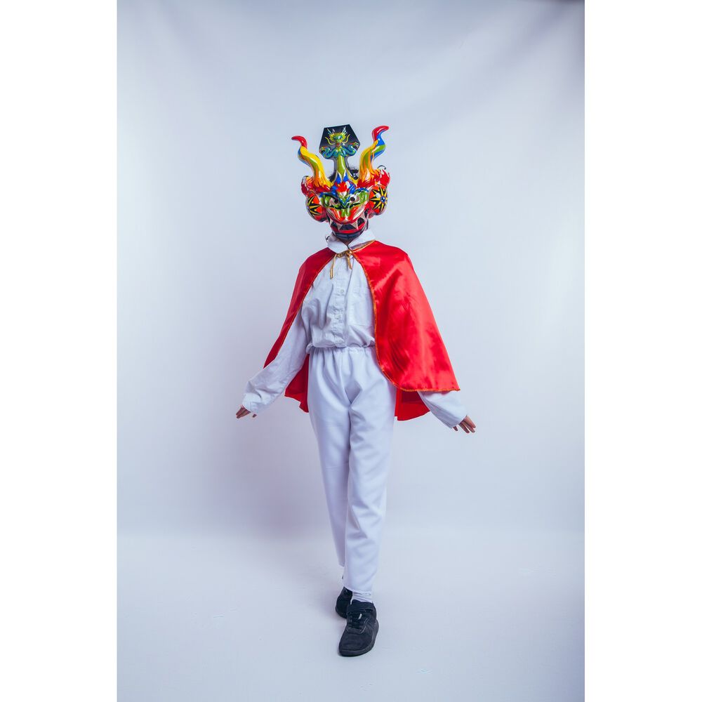 Capa La Tirana Caporal Nortino Para Adulto Con Mascara Accesorio De Traje Tipico Folcl&oacute;rico image number 6.0