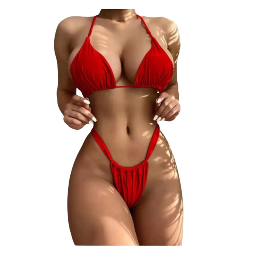 Traje De Baño Bikinis Con Push-up Triangular Tiro Alto Mujer image number 0.0