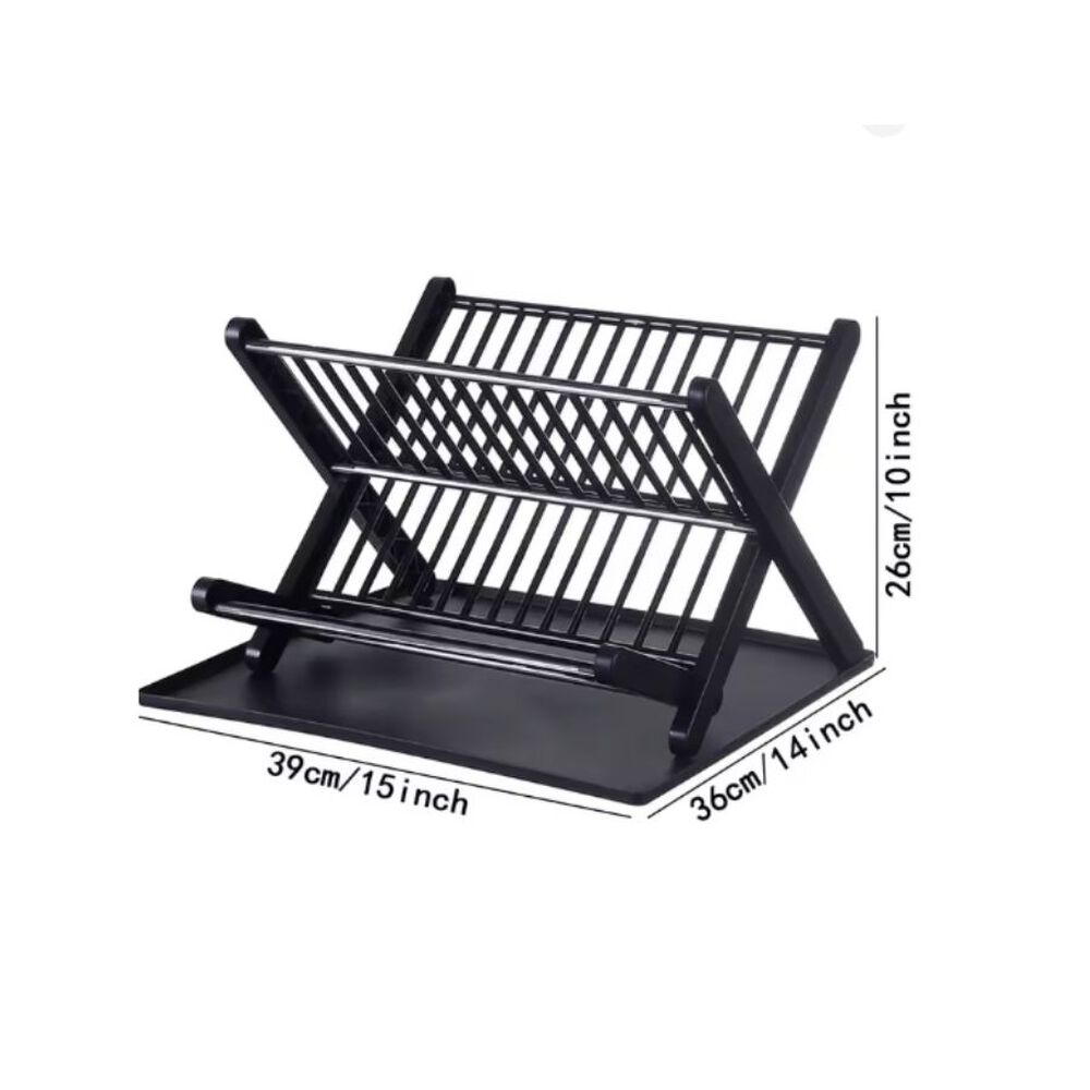 Platera Escurridor 2 Niveles Estante Para Platos Y Tazas Negro image number 1.0