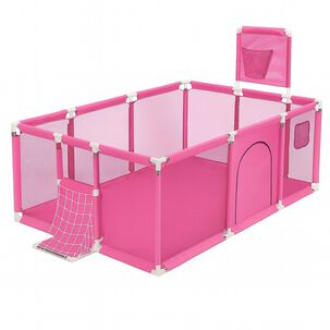 Corral Infantil 128cm Con Aro De B&aacute;squet Y Puerta Segura