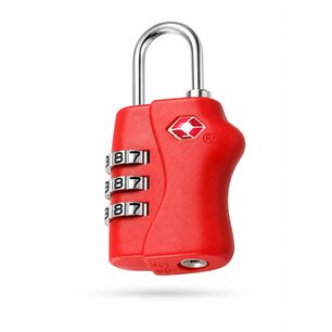 Candado Tsa 33mm Seguridad Maleta Locker Llave Y Clave Rojo