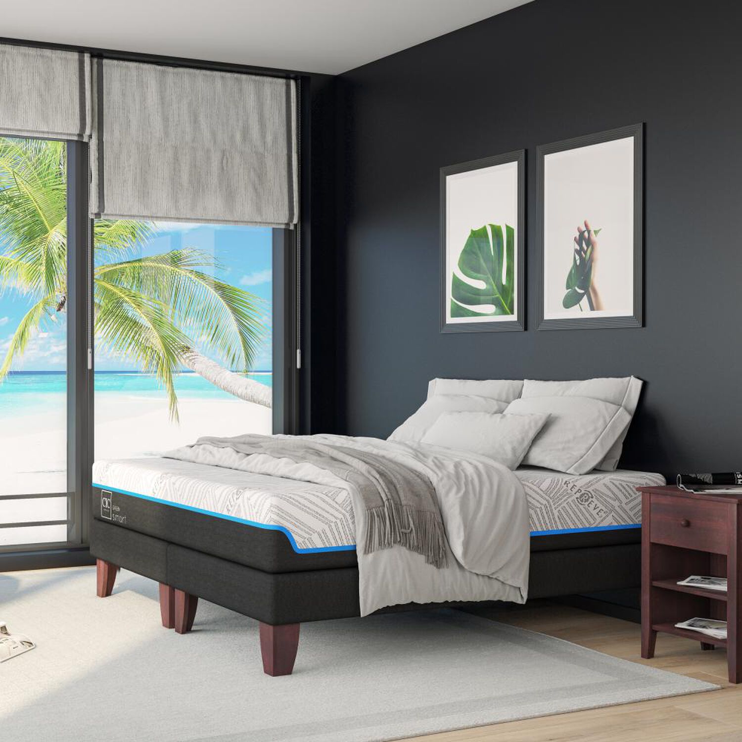 Cama Europea Cic Green Infinity / 2 Plazas / Base Dividida + Respaldo image number 8.0