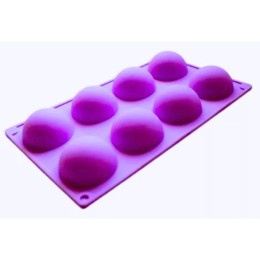 Molde De Silicona Con 8 Medias Esferas Morado Para Chocolate image number 5.0