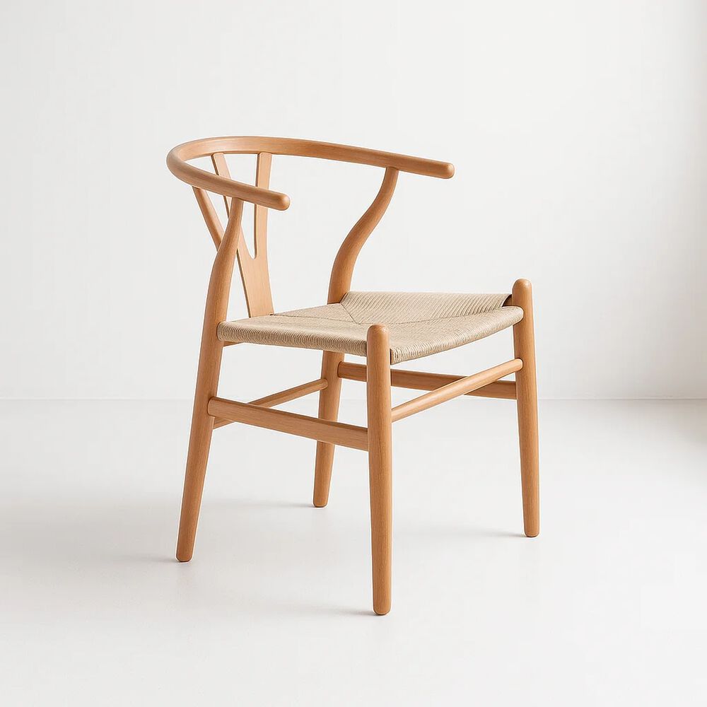 Silla Wishbone Madera Y Hilo De Cuerda - Natural image number 0.0