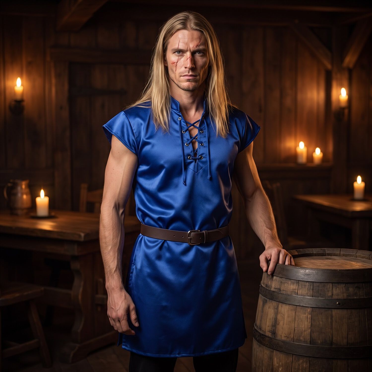 Traje Vestido T&uacute;nica Disfraz Medieval Celta Vikingo image number 42.0