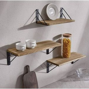 Repisas Flotantes De Madera Multiprop&oacute;sito Kit X3 Colores